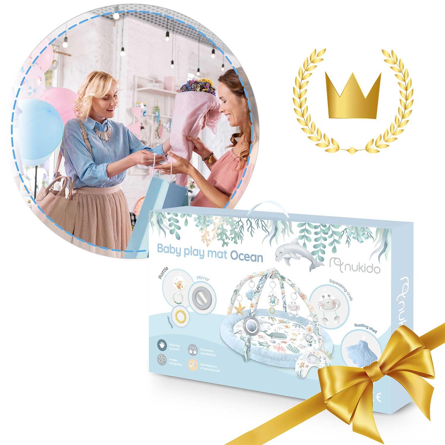 Interaktivna učna podloga, ocean, modra | Nukido