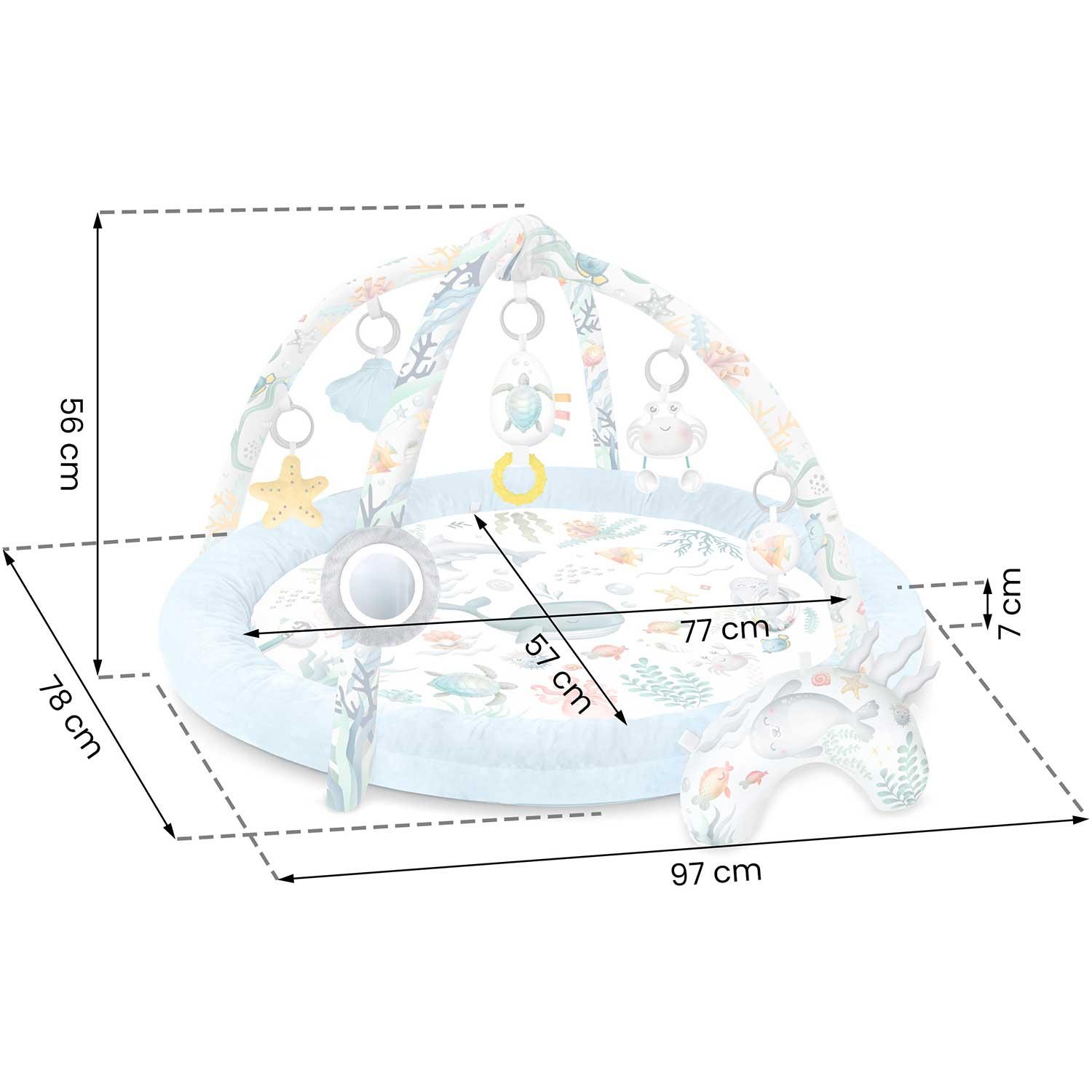 Interaktivna učna podloga, ocean, modra | Nukido