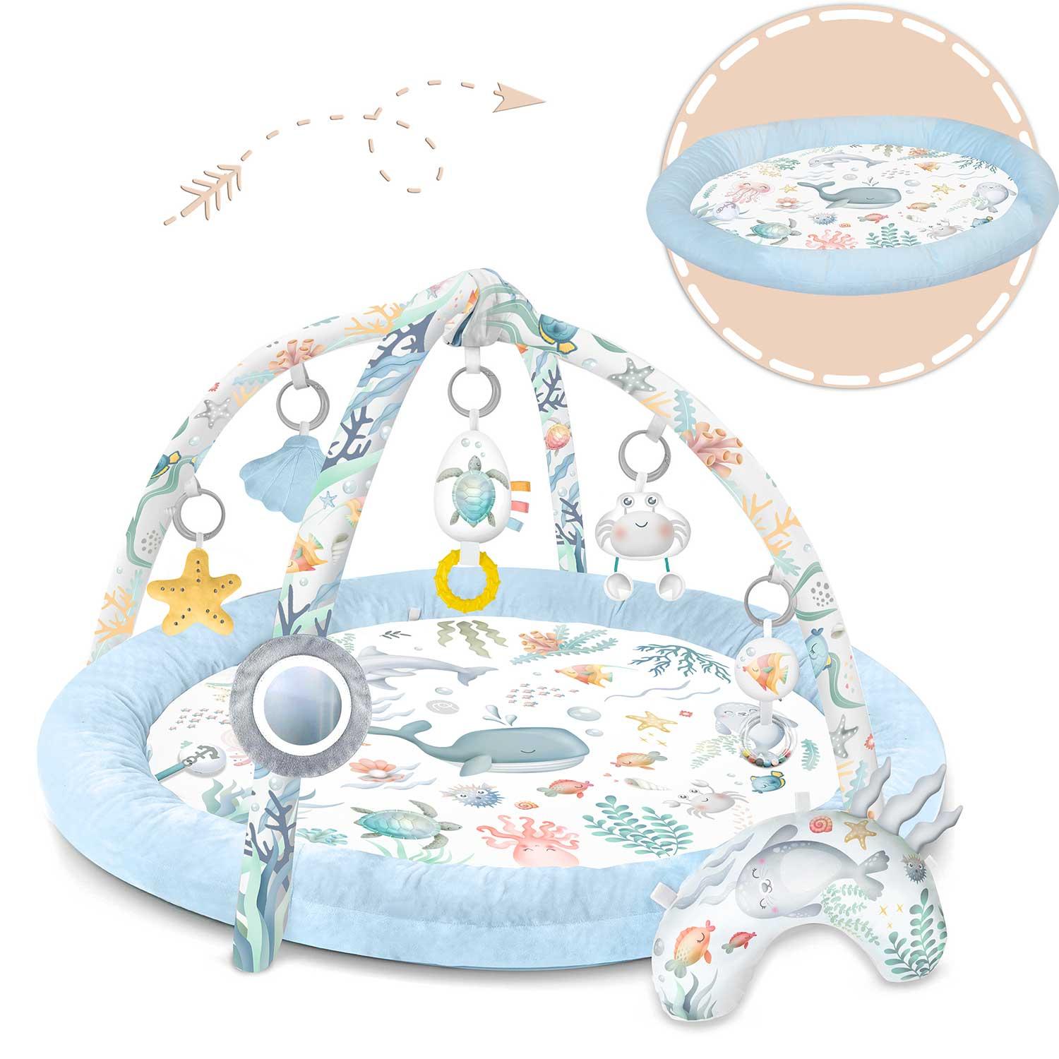 Interaktivna učna podloga, ocean, modra | Nukido