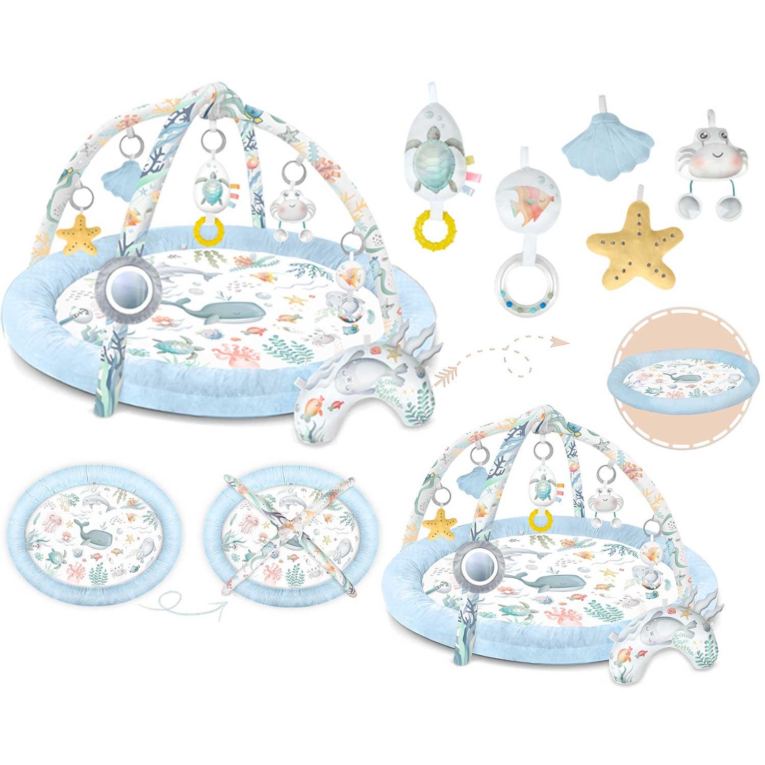 Interaktivna učna podloga, ocean, modra | Nukido