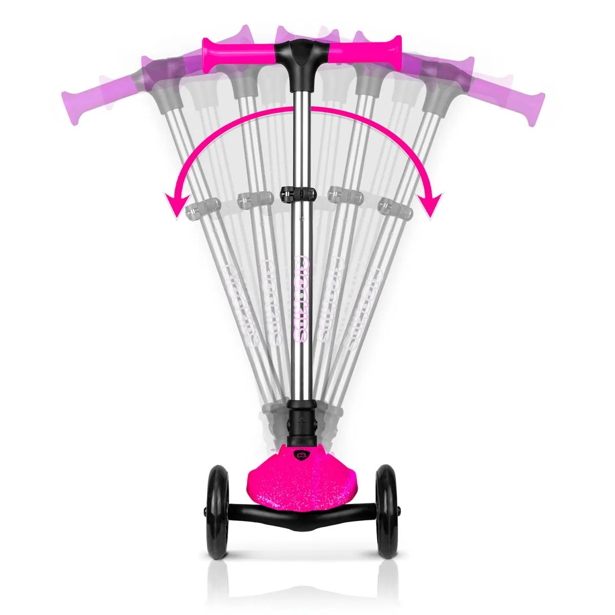 Trikolesni skuter s svetlečimi lučmi, roza | Ricokids Jelly