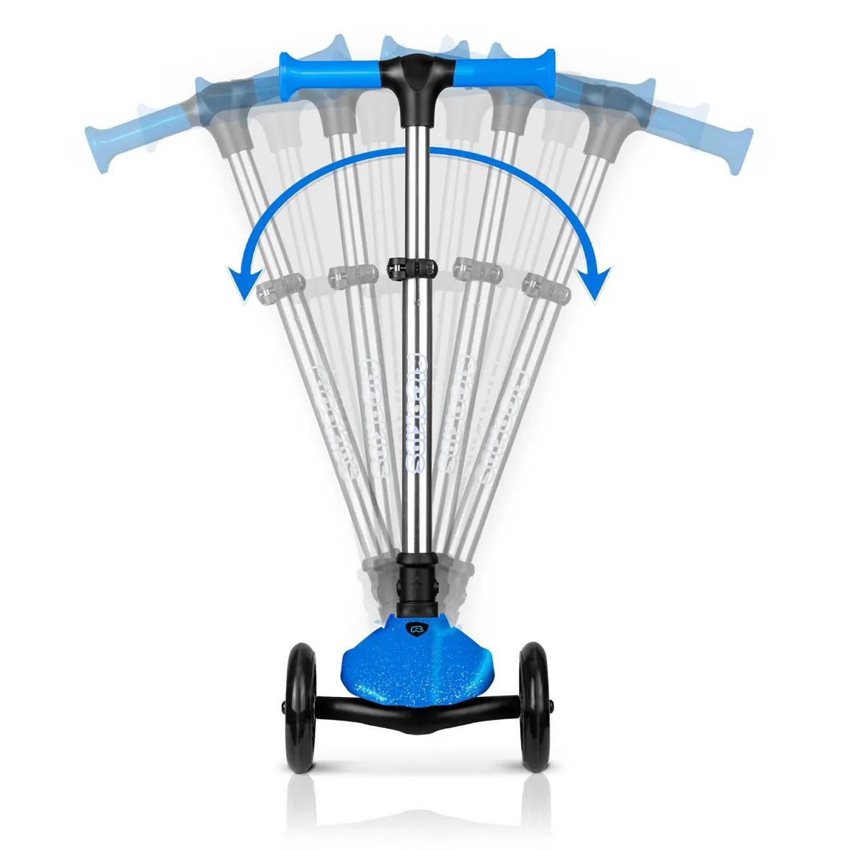 Trikolesni skuter z osvetlitvijo, moder | Ricokids Jelly