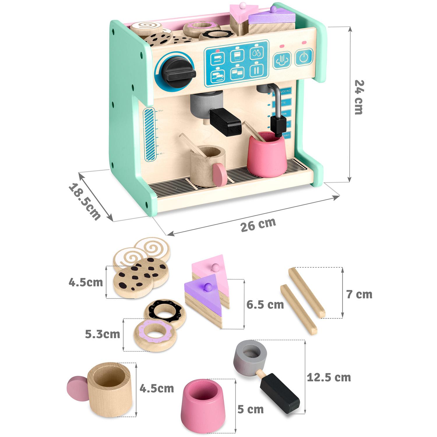 Lesena slaščičarna s kavnim aparatom, barva mete | Ricokids