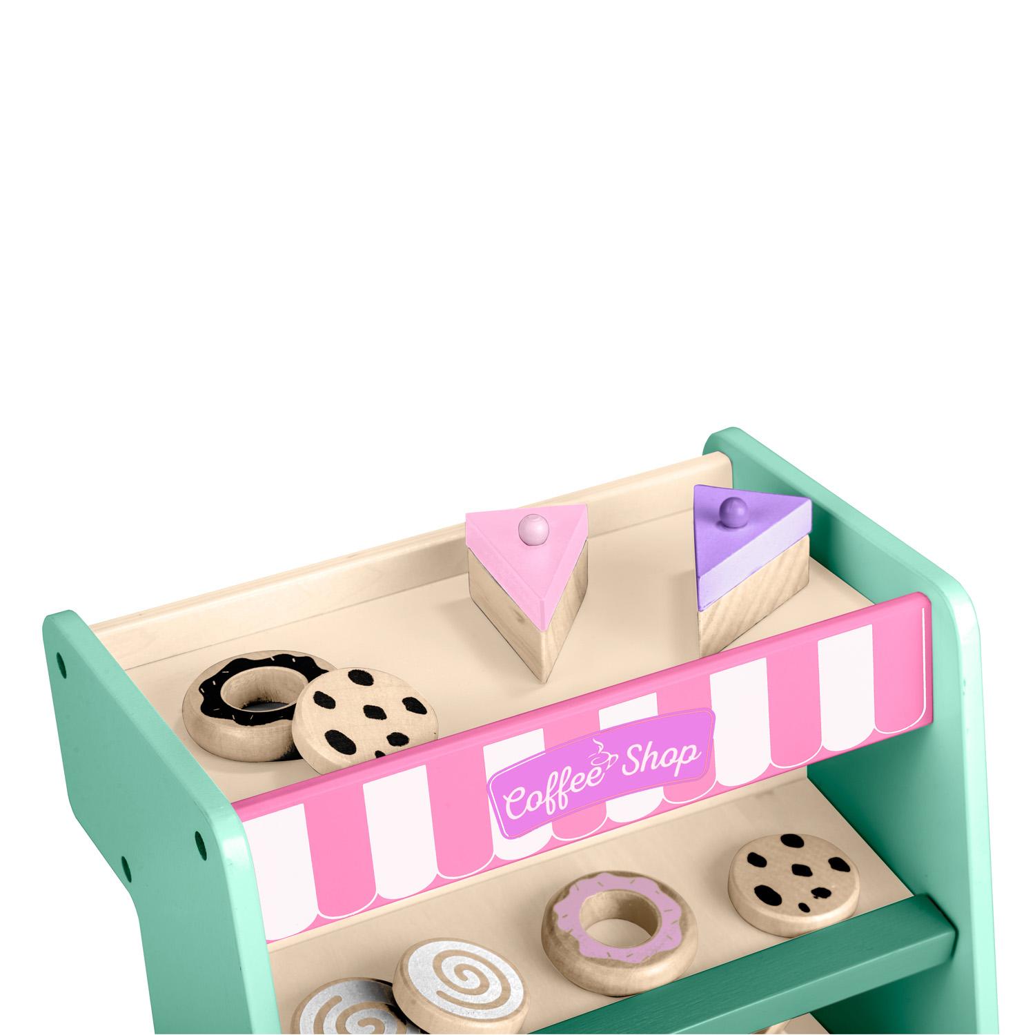 Lesena slaščičarna s kavnim aparatom, barva mete | Ricokids