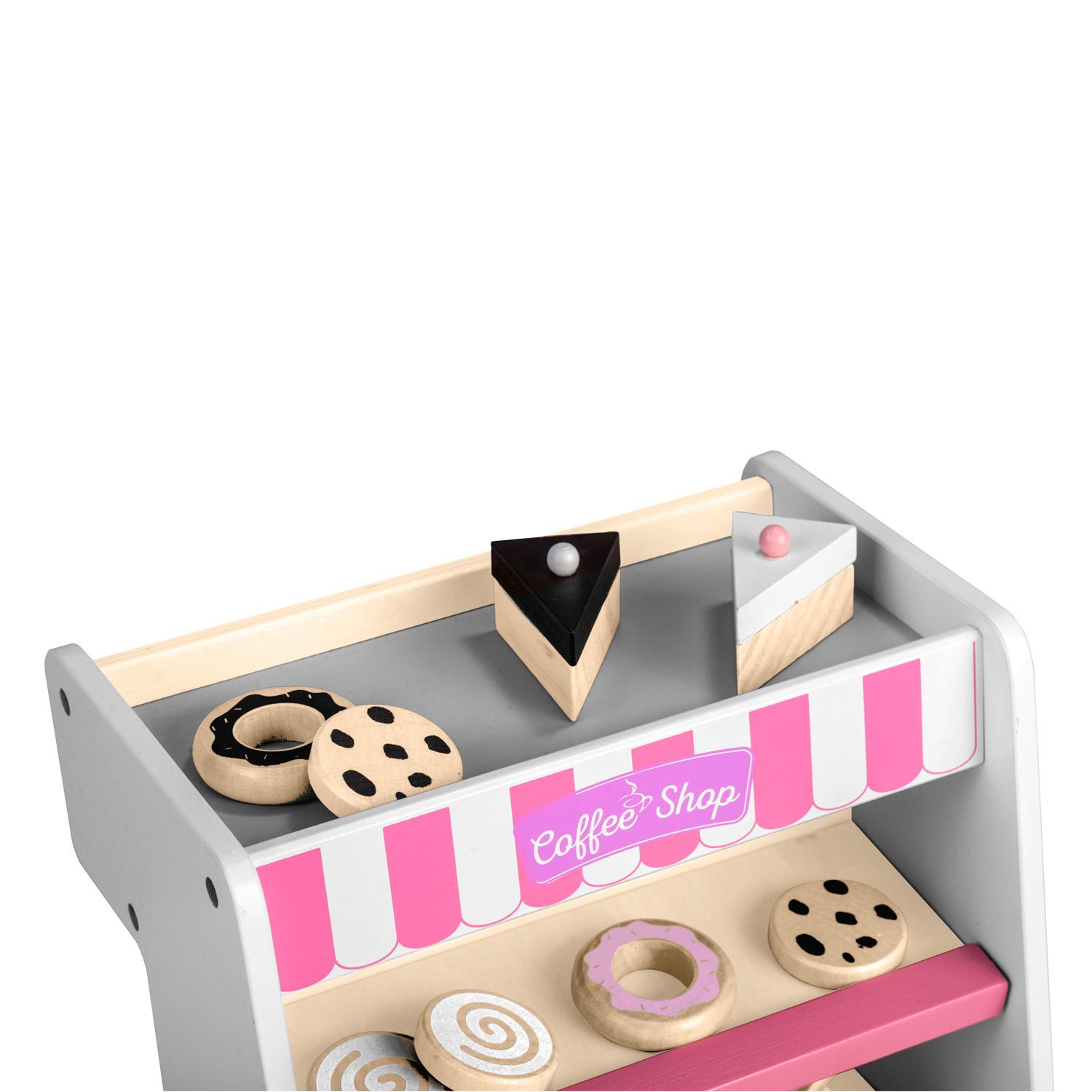 Lesena slaščičarna s kavnim aparatom, bela | Ricokids