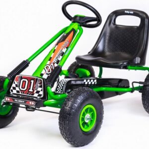 Otroški gokart z ročno zavoro, zelen, 30 kg | COSTWAY