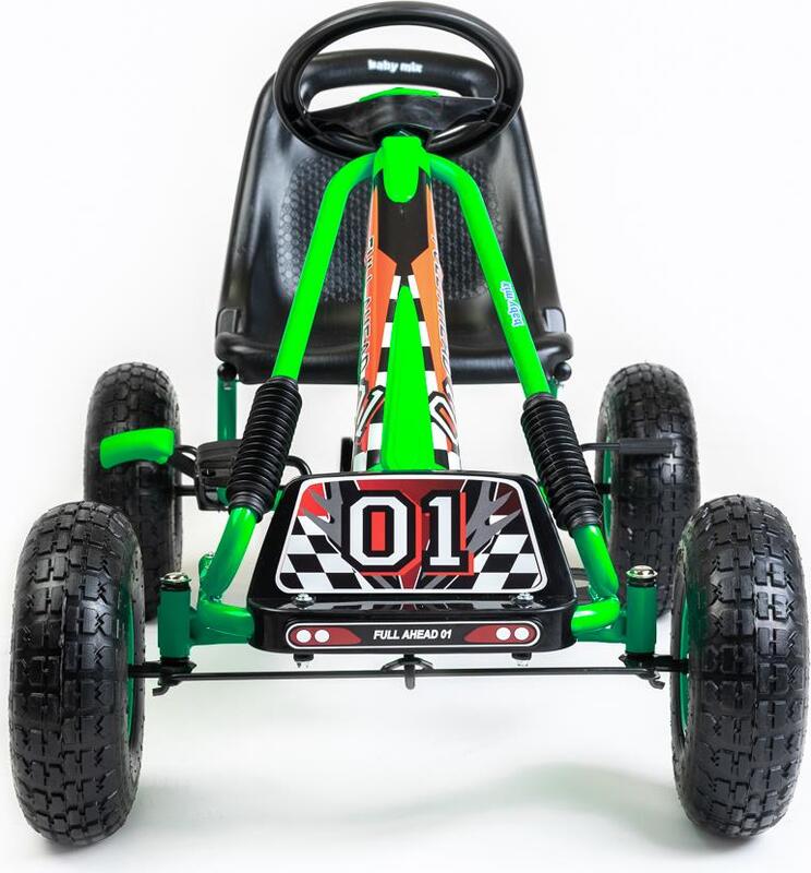 Otroški gokart z ročno zavoro, zelen, 30 kg | COSTWAY