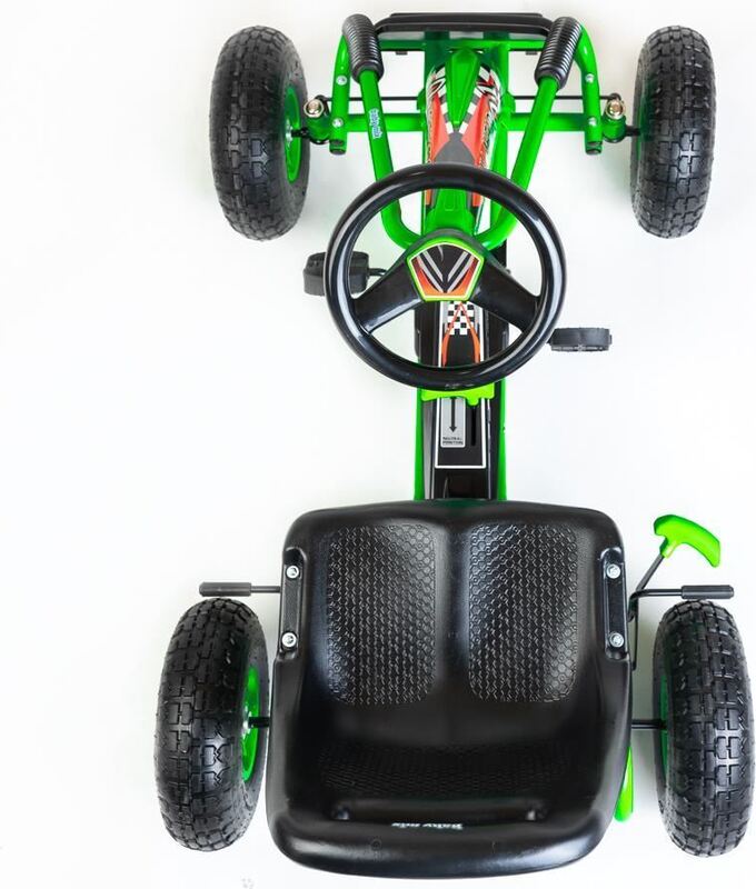 Otroški gokart z ročno zavoro, zelen, 30 kg | COSTWAY