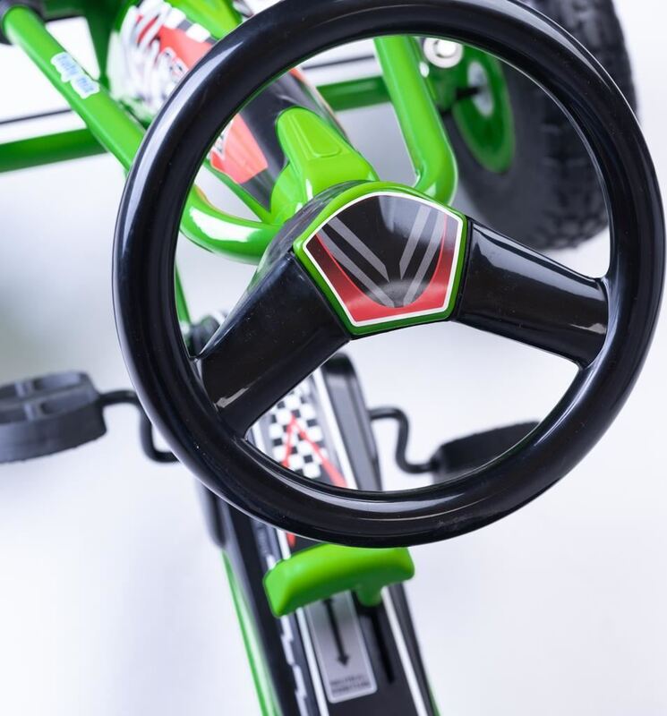 Otroški gokart z ročno zavoro, zelen, 30 kg | COSTWAY