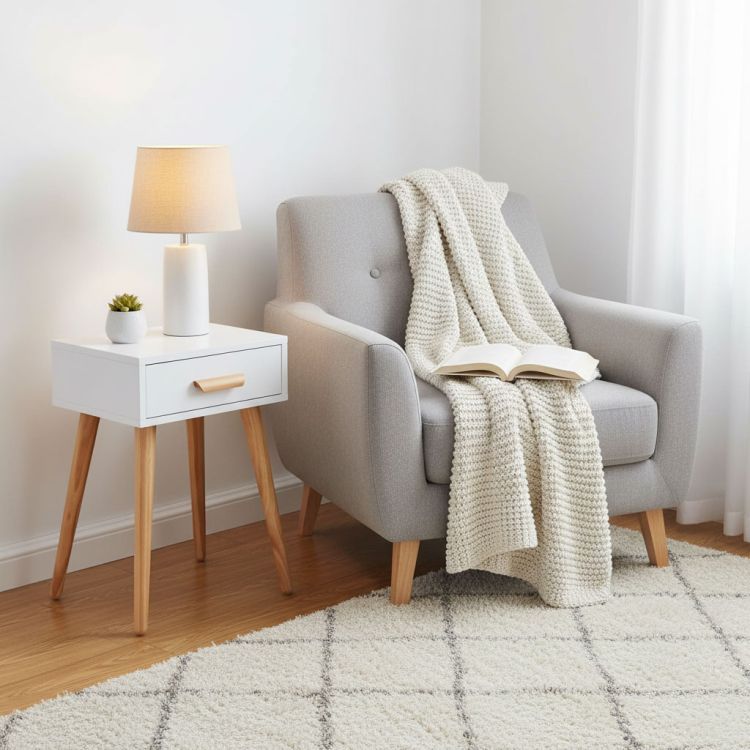 Komplet 2 nočnih omaric, bela | ModernHome