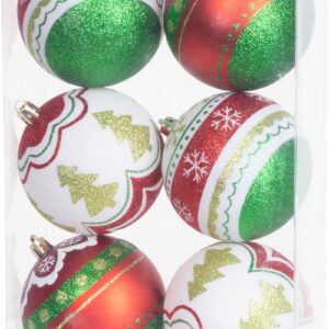 Božične kroglice, 6 kosov, 8 cm, rdeče-zelene | MagicHome