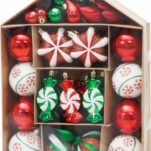 Božični okraski, 32 kosov, rdeče-zeleno-beli | MagicHome