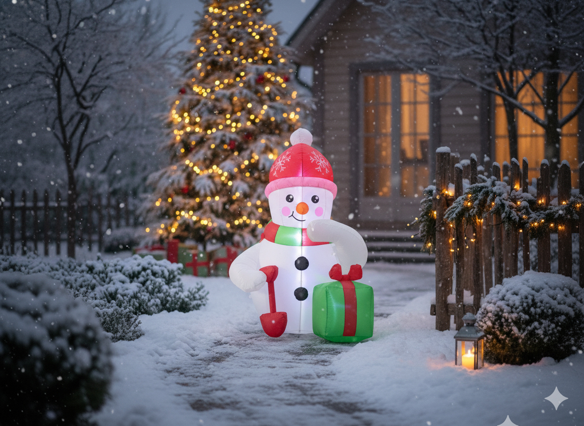Napihljiv snežak, LED | 180 cm