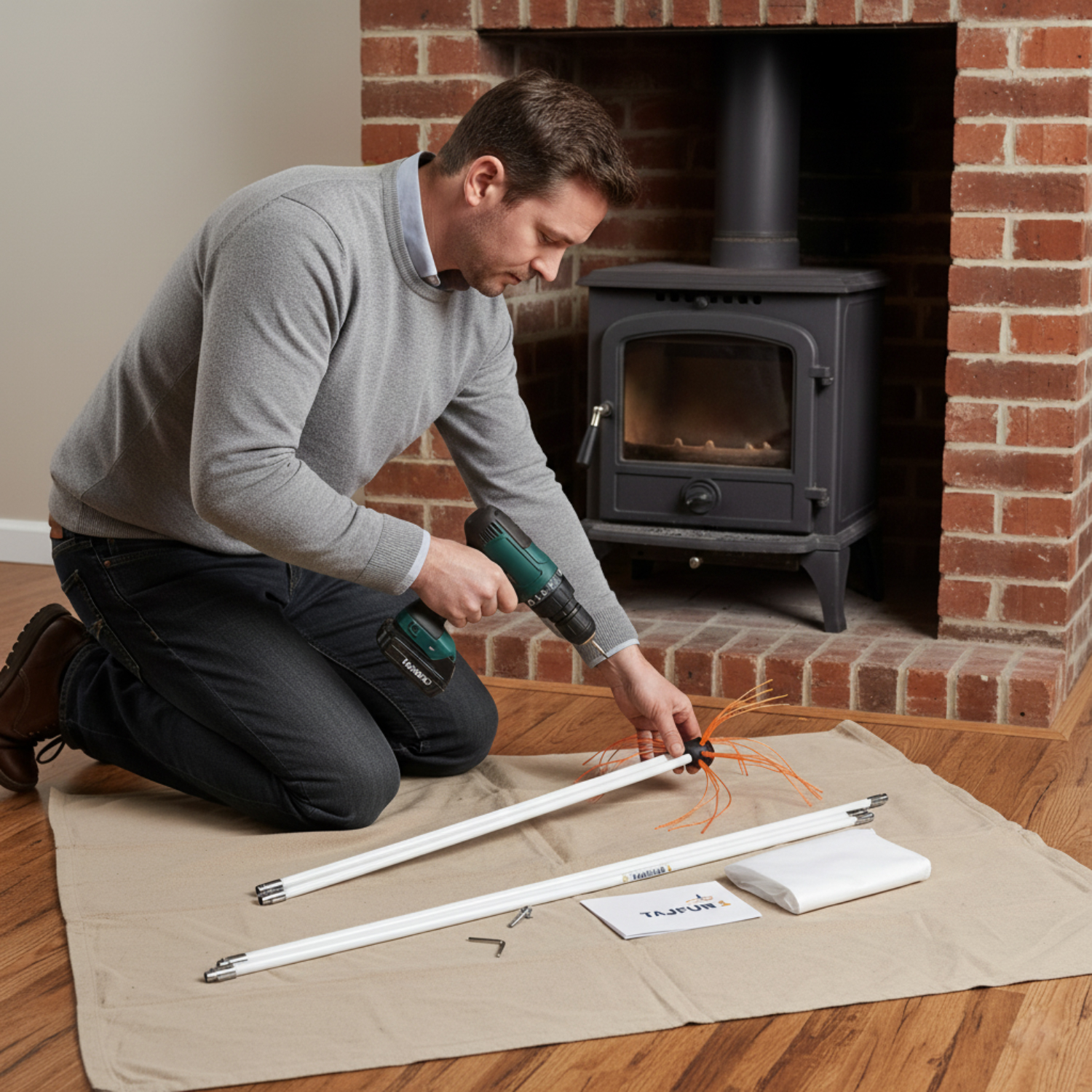 Komplet za čiščenje dimnikov, 6 m | TAJFUN