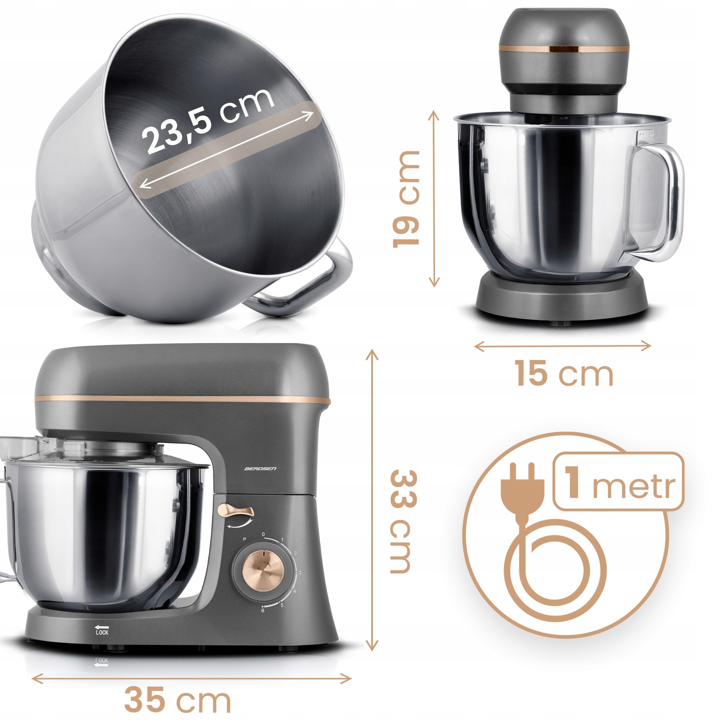 Planetarni kuhinjski robot BD-756 3v1, 6L, 1400W | Berdsen