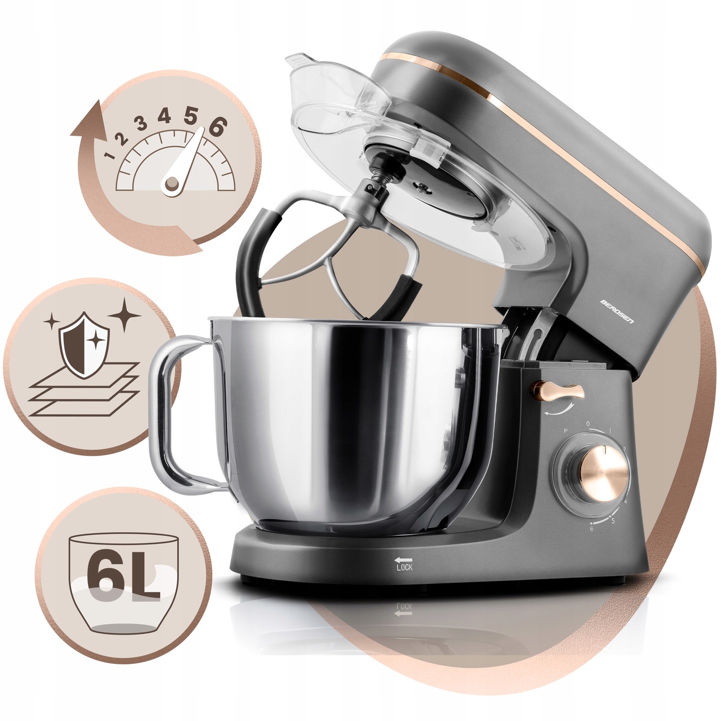 Planetarni kuhinjski robot BD-756 3v1, 6L, 1400W | Berdsen