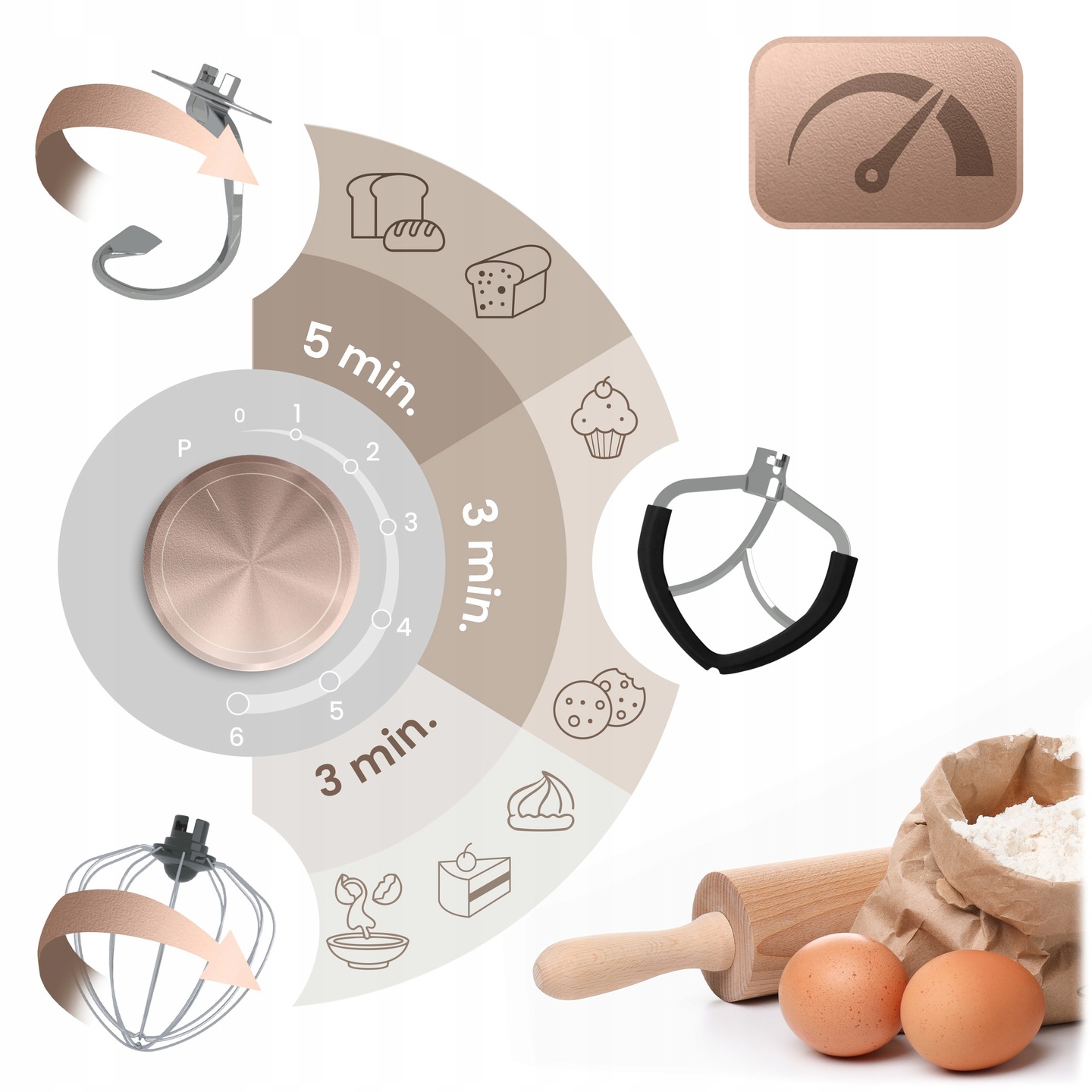 Planetarni kuhinjski robot BD-756 3v1, 6L, 1400W | Berdsen