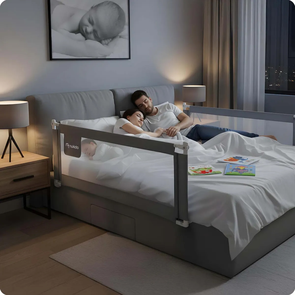 Varnostna zaščita za posteljo NK-227, 160 cm, siva | Nukido