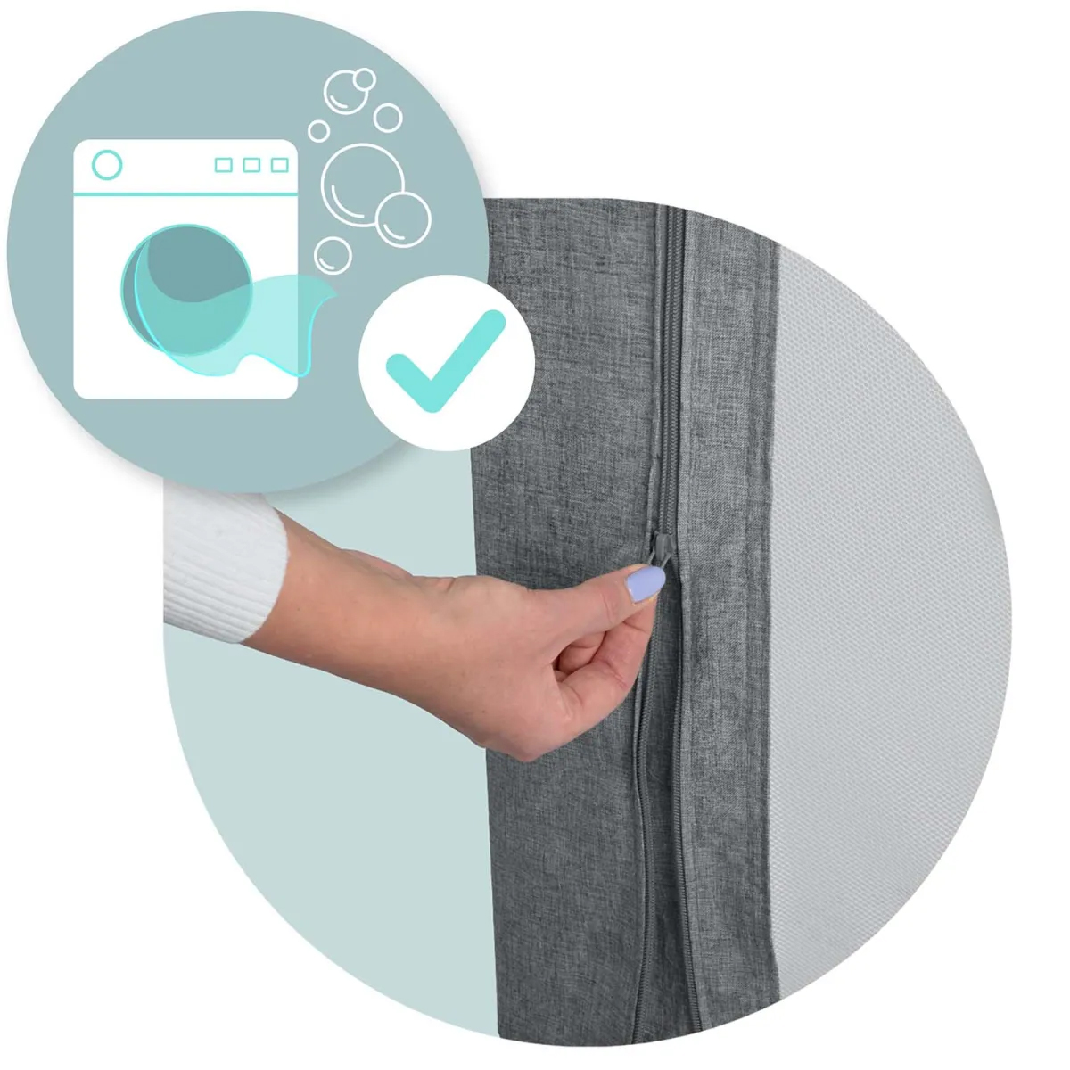 Varnostna zaščita za posteljo NK-227, 180 cm, siva | Nukido