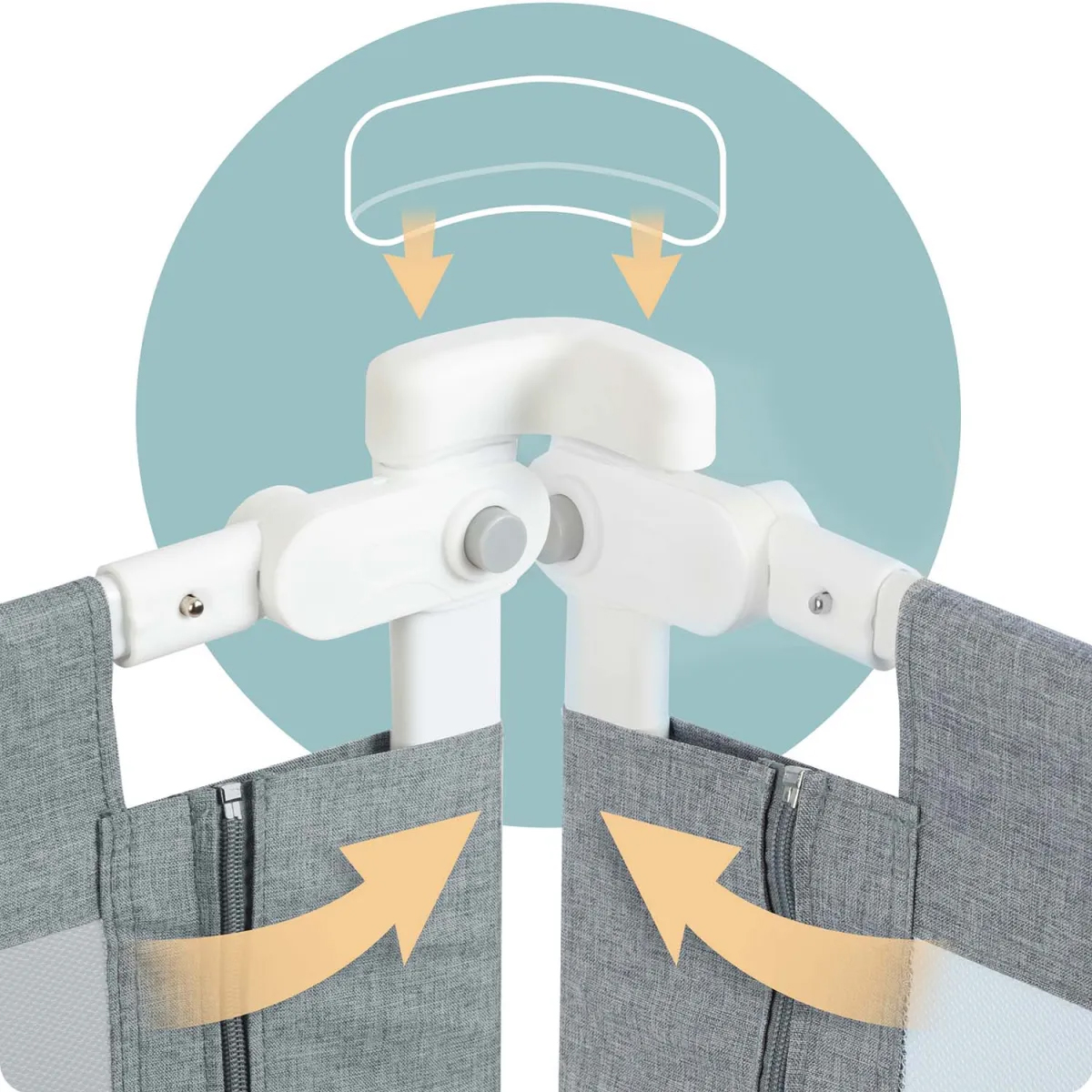 Varnostna zaščita za posteljo NK-227, 180 cm, siva | Nukido