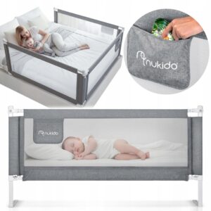 Varnostna zaščita za posteljo NK-227, 200 cm, siva | Nukido