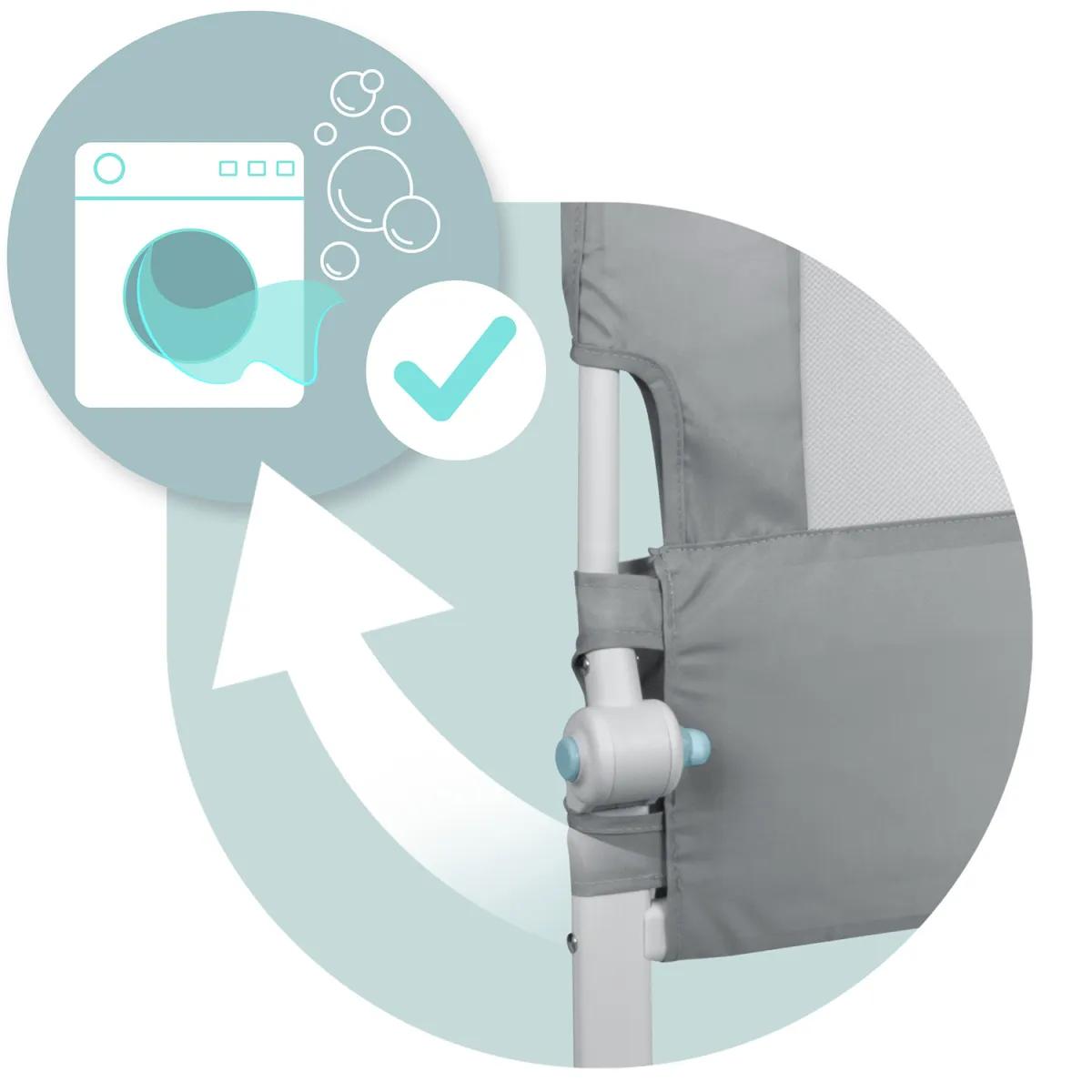 Varnostna zaščita za posteljo NK-228, 180 cm, siva | Nukido