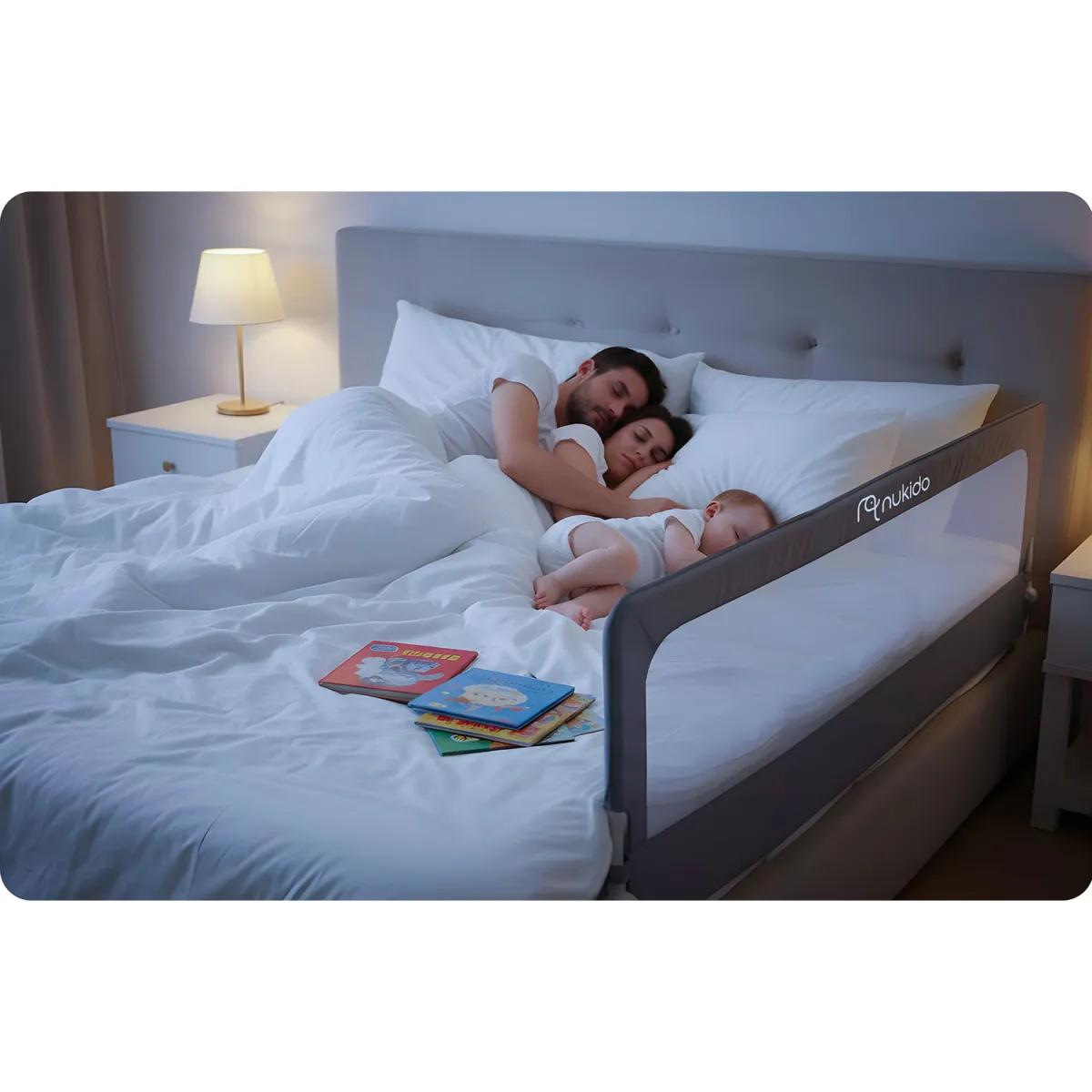 Varnostna zaščita za posteljo NK-228, 180 cm, siva | Nukido
