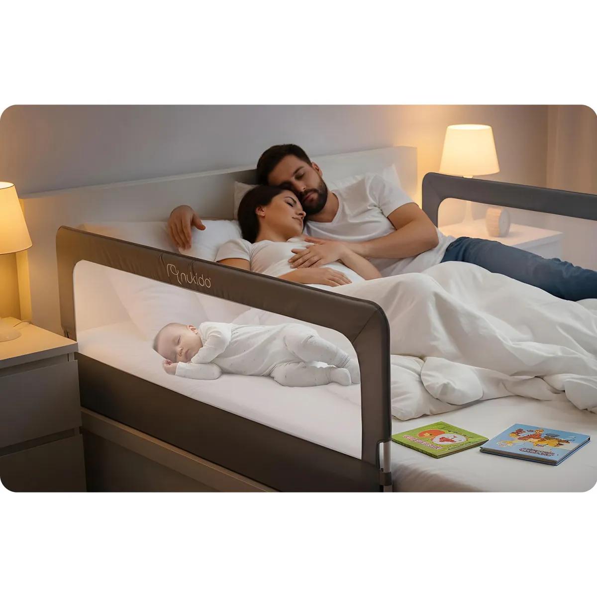 Varnostna zaščita za posteljo NK-228, 200 cm, siva | Nukido