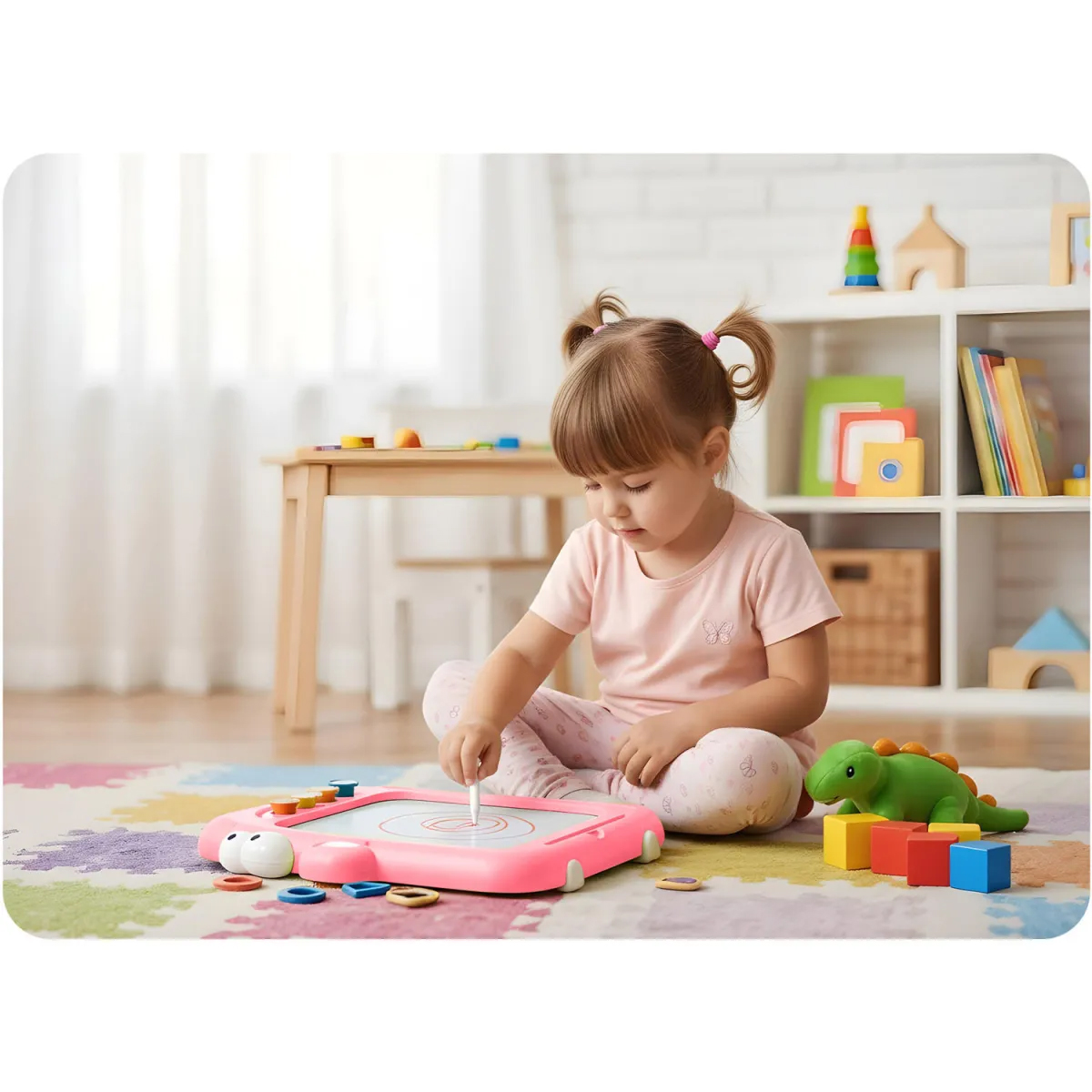 Otroška magnetna tabla 2v1 RK-823, roza | Ricokids