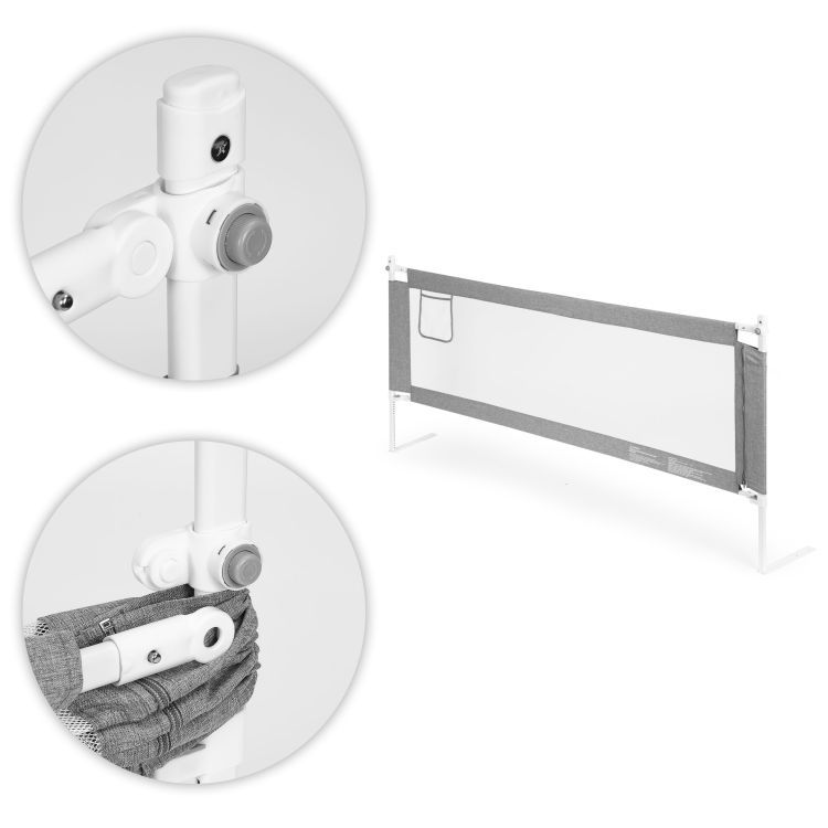 Varnostna zaščita za posteljo, 200 cm, siva | ECOTOYS