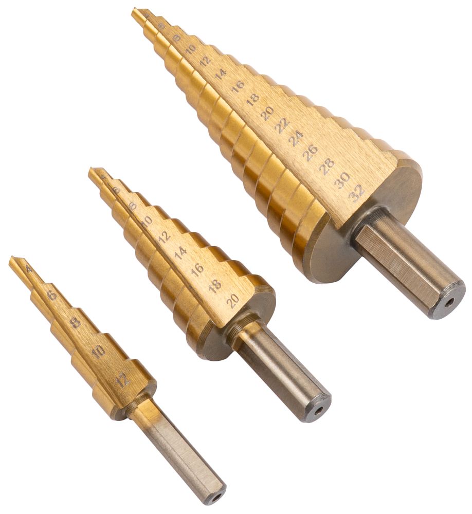 Stopničasti rezkalni svedri HSS, 6 kosov, 4-30 mm | PM-ZWSF-6T