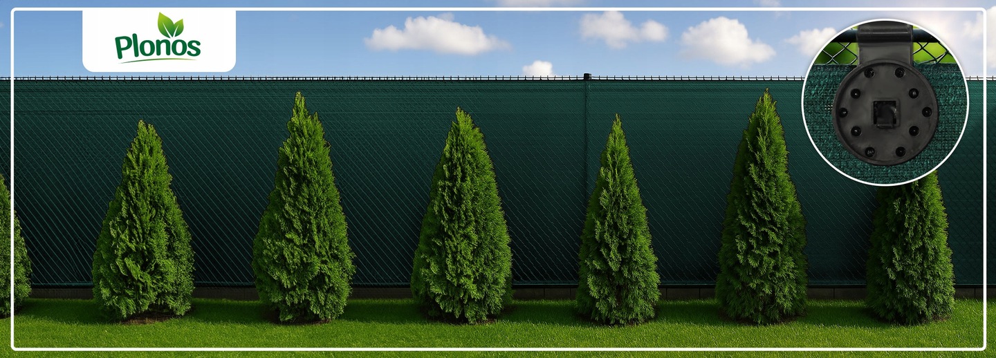 Senčna mreža + 50 sponk, 140g/m2, 1,5x25m, zelena | Plonos