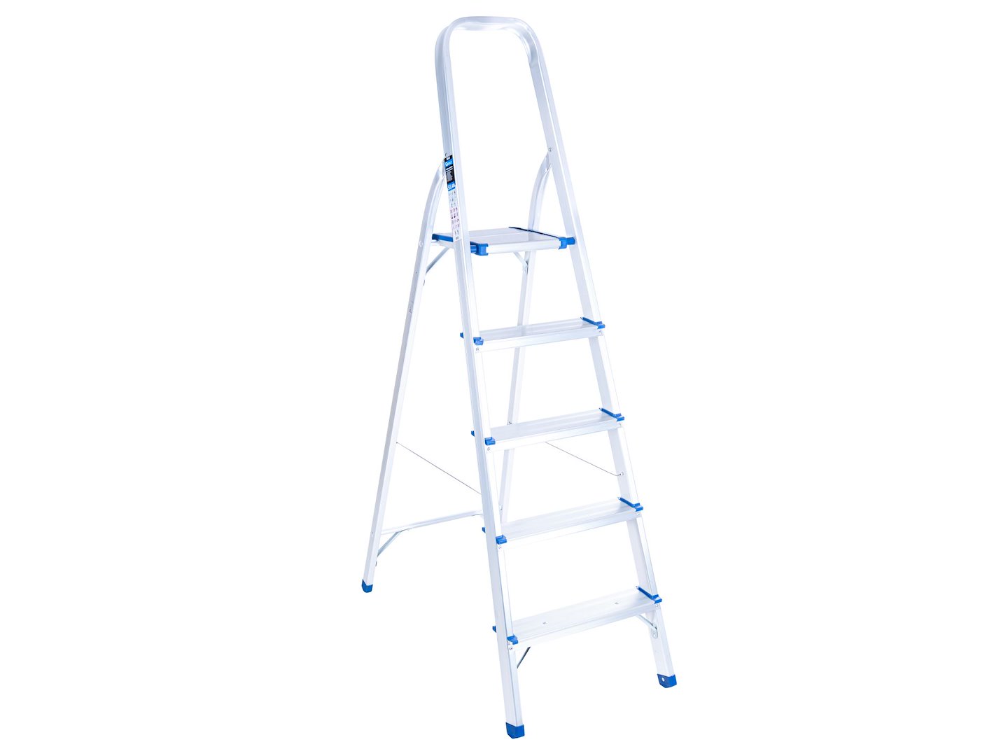 Aluminijasta lestev, 150 kg, 5-stopenjska, zložljiva | GEKO