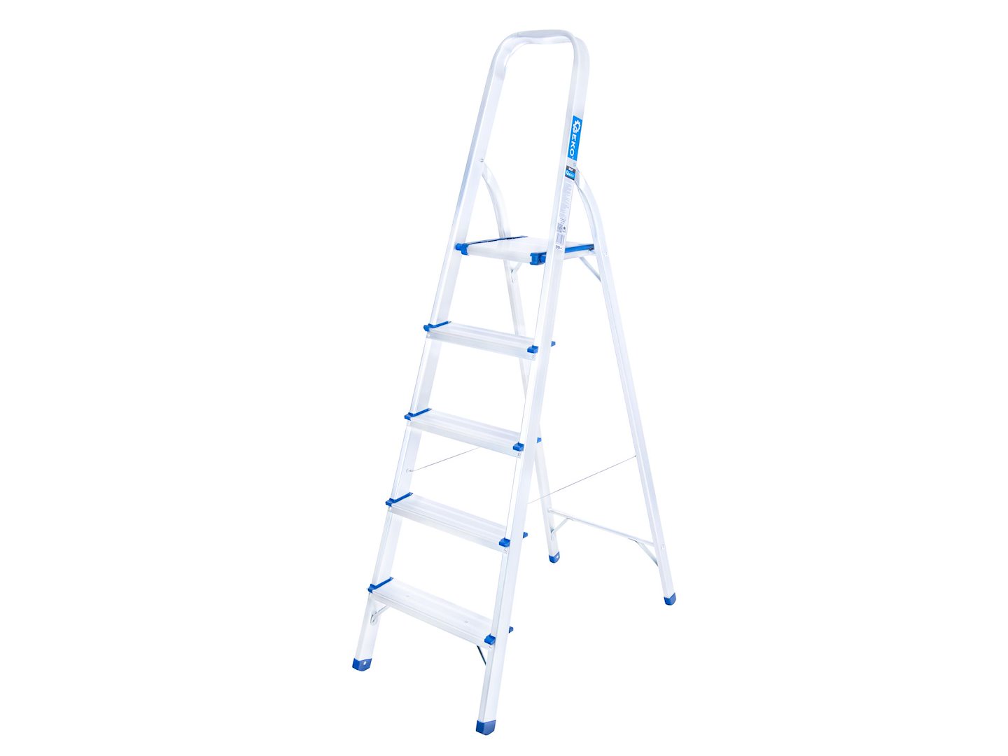 Aluminijasta lestev, 150 kg, 5-stopenjska, zložljiva | GEKO