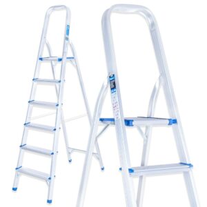 Aluminijasta lestev, 150 kg, 6-stopenjska, zložljiva | GEKO