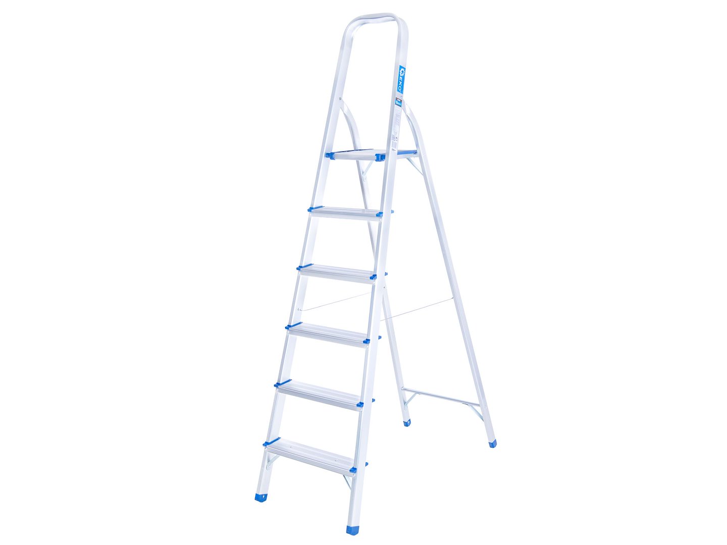 Aluminijasta lestev, 150 kg, 6-stopenjska, zložljiva | GEKO