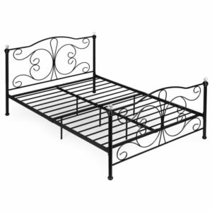 Kovinska postelja, 140x200, črn okvir | ModernHome