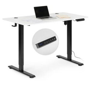 Električno nastavljiva miza, 120x60cm, belo-črna | ModernHome