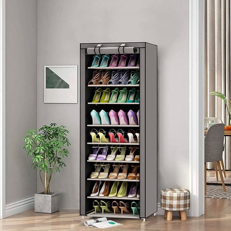 Tekstilna omara s policami, siva | ModernHome