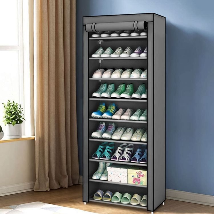 Tekstilna omara s policami, siva | ModernHome