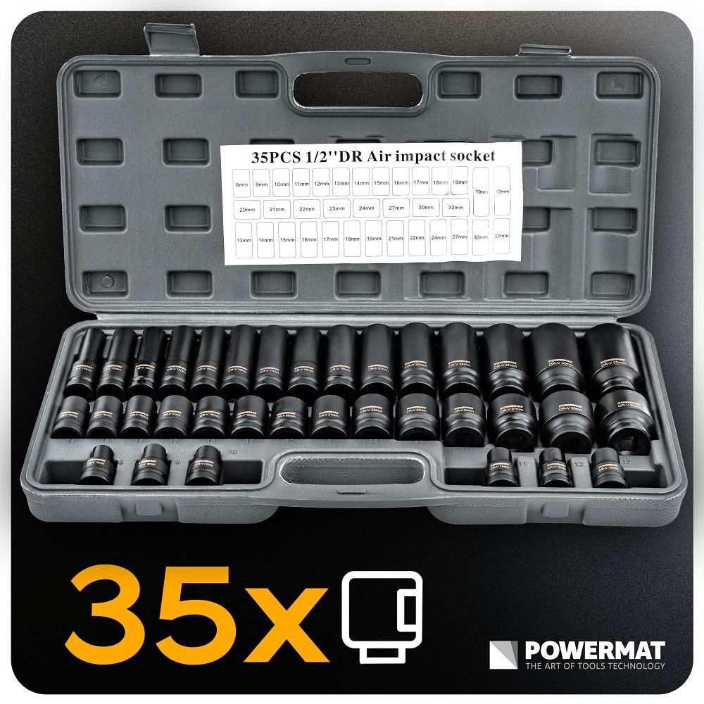 Komplet nastavkov, 35 kosov, 8-32 mm | PM-ZNU-832T - Image 9