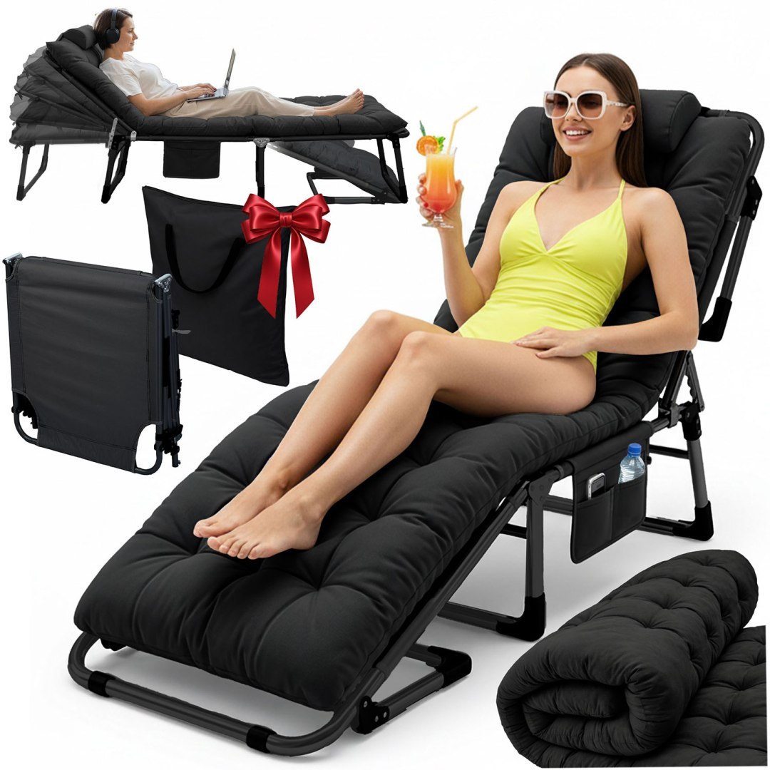 Vrtni ležalnik ChillWell Dream, črn | Sofotel