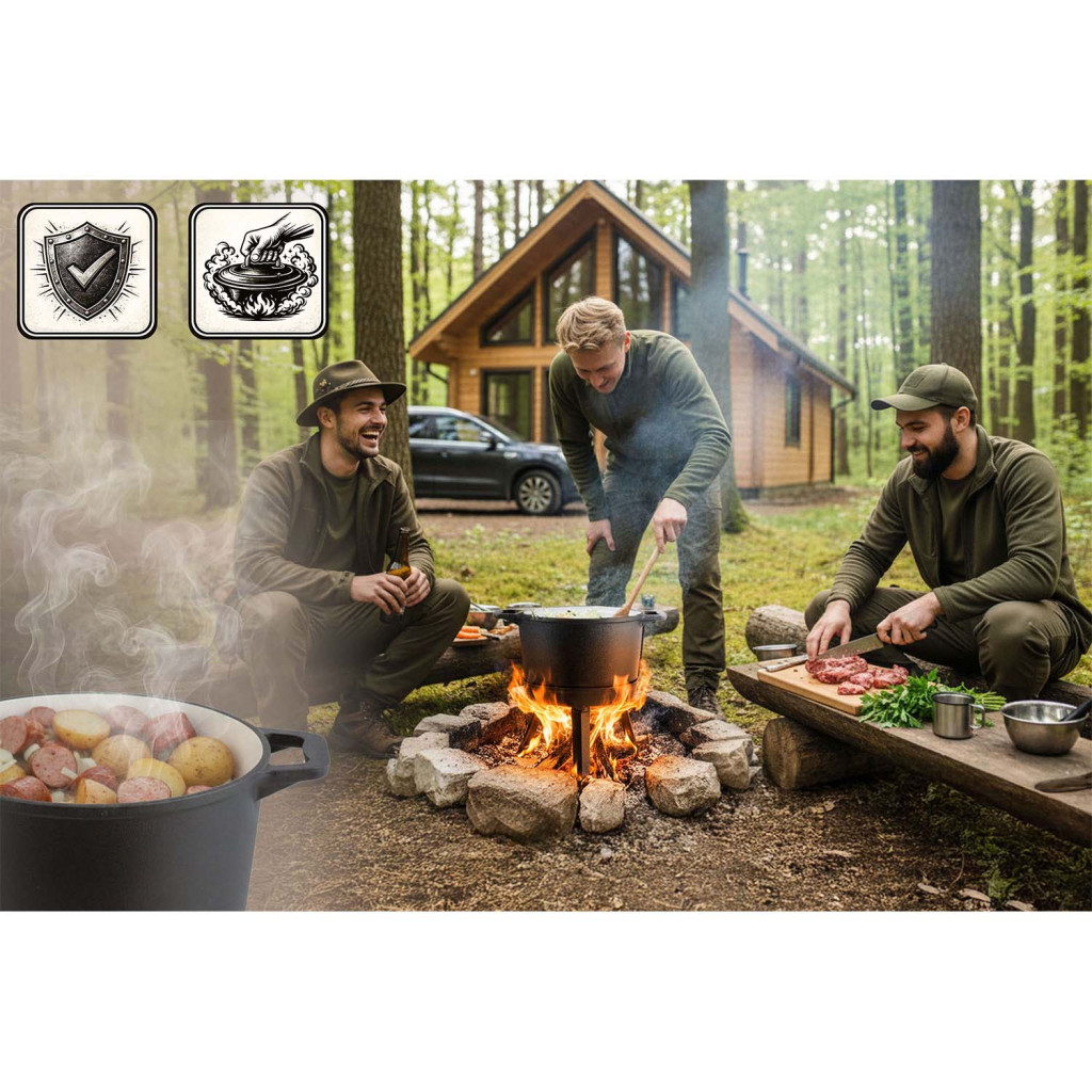 Litoželezni kotliček s ponevjo 2v1 BD-480, 8L, emajliran | Berdsen