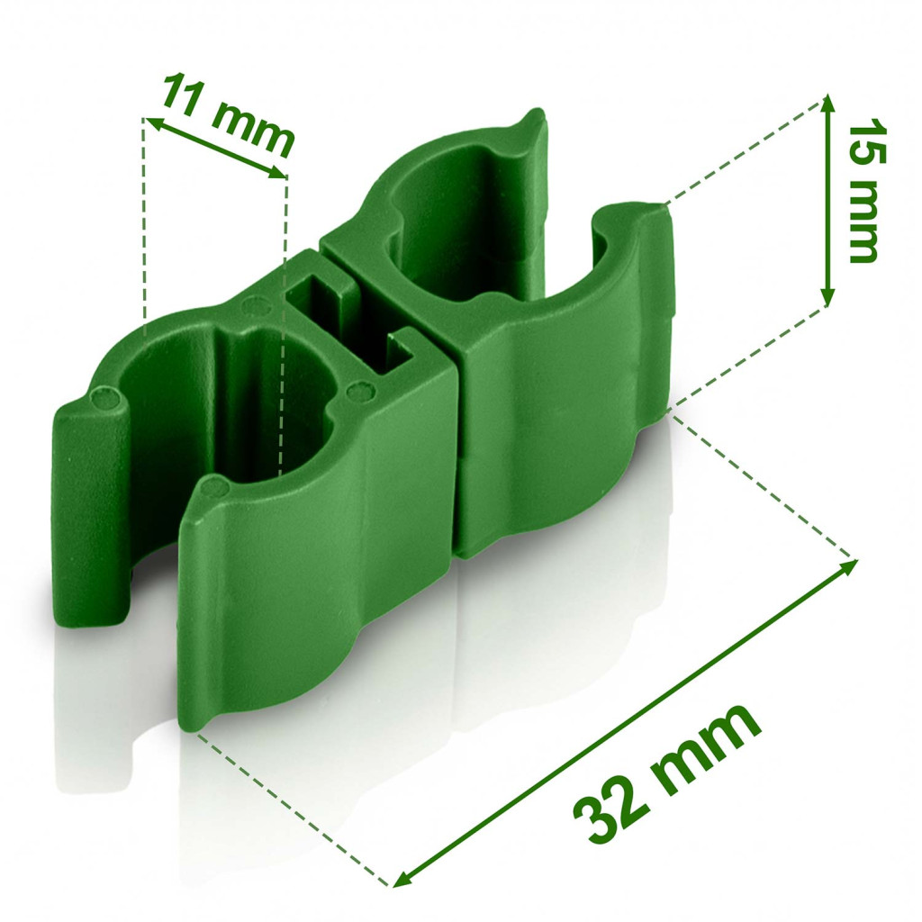 Spojnice za podporne palice PL-941, tip2, 10 kosov, 11 mm, zelene | Plonos
