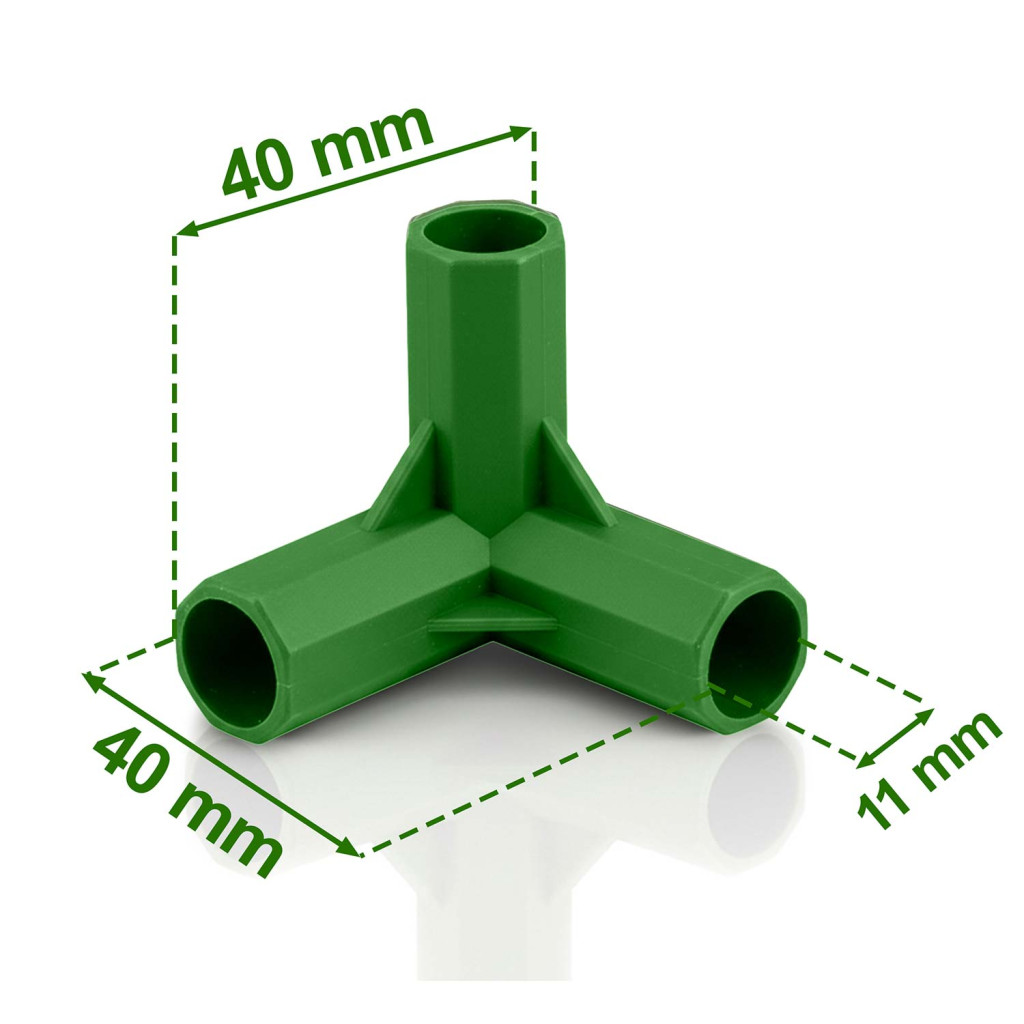 Konektorji za podporne palice PL-941, tip 3, 4 kosi, 11 mm, zeleni | Plonos - Image 2