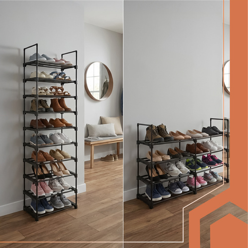 Stojalo za čevlje 2-v-1, 10 polic, 45x30x174cm | Ruhhy