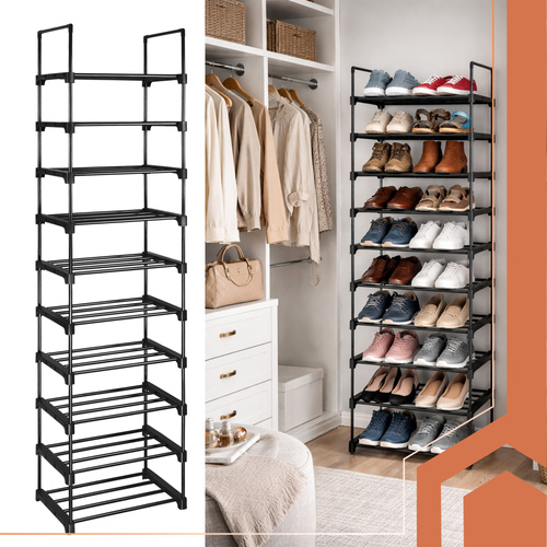 Stojalo za čevlje 2-v-1, 10 polic, 45x30x174cm | Ruhhy