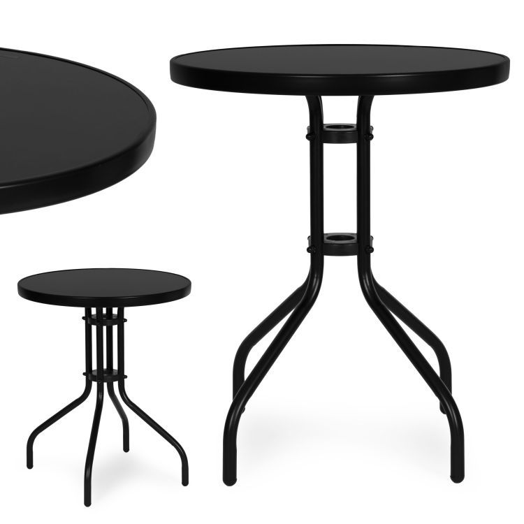 Okrogla vrtna miza, 60 cm, črna | MultiGarden