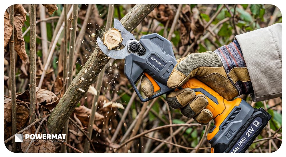 Akumulatorske vrtne škarje, 30 mm | PM-SA-21V-2AM