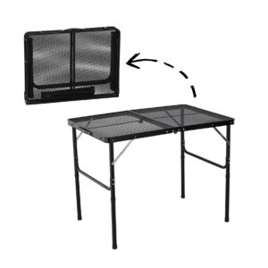 Zložljiva turistična miza, 90x60x40/70cm | črna